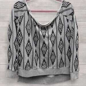 Rock & Roll Cowgirl Aztec Print Pullover Longsleeve Women's Top– Size XL